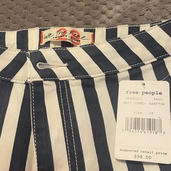 Free People Navy and White Striped Pants
Wide flare legs - Picture 2 of 6